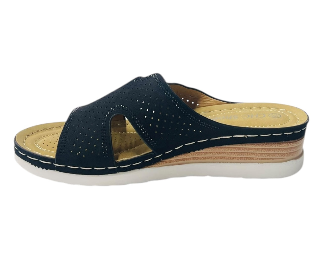 Cross Strap Lightweight Mules Wedge Slider