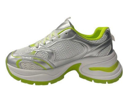 Chunky Sole Mesh Lace Up Sports Trainers