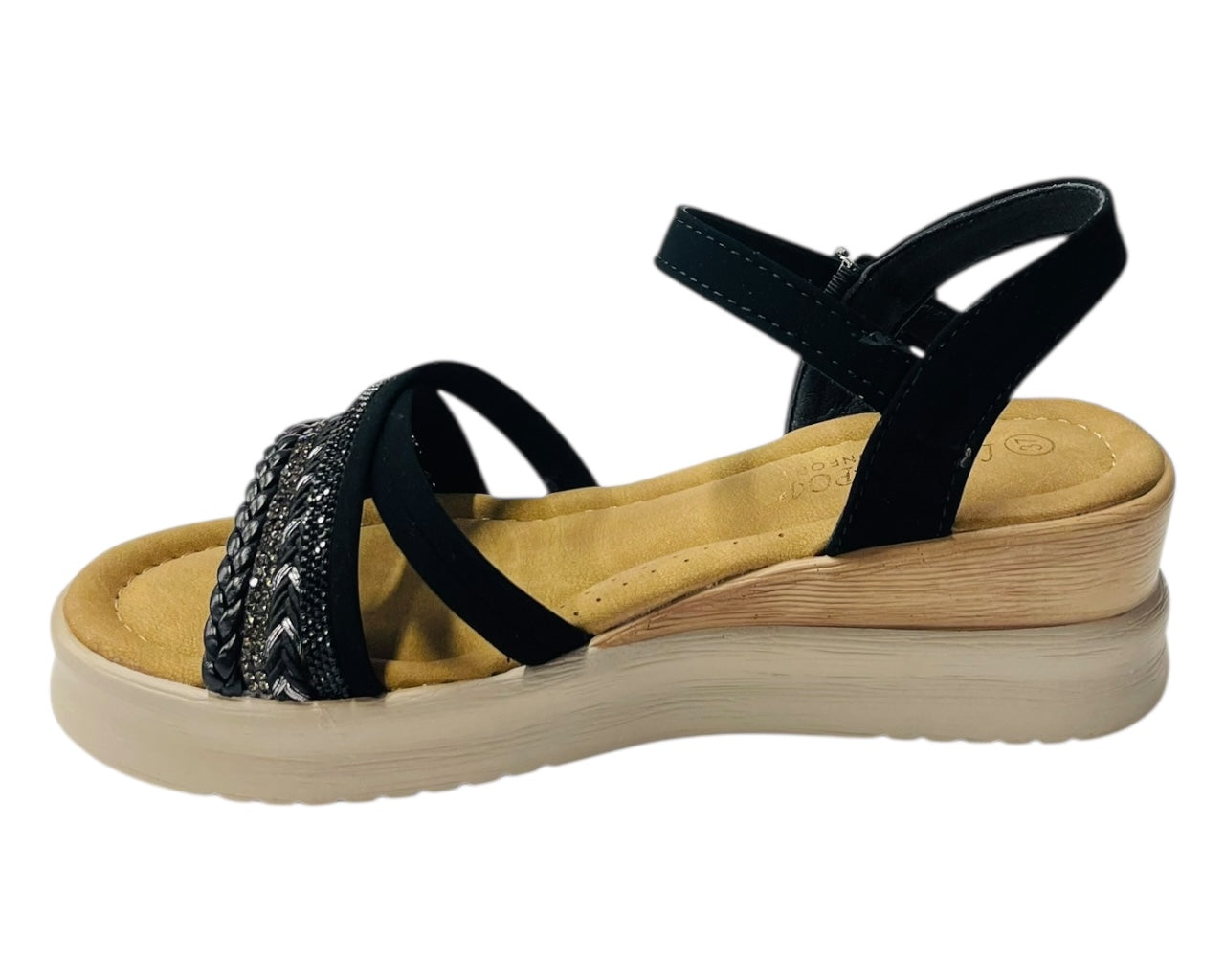 Lightweight Diamante Padded Insole Wedge Sandals