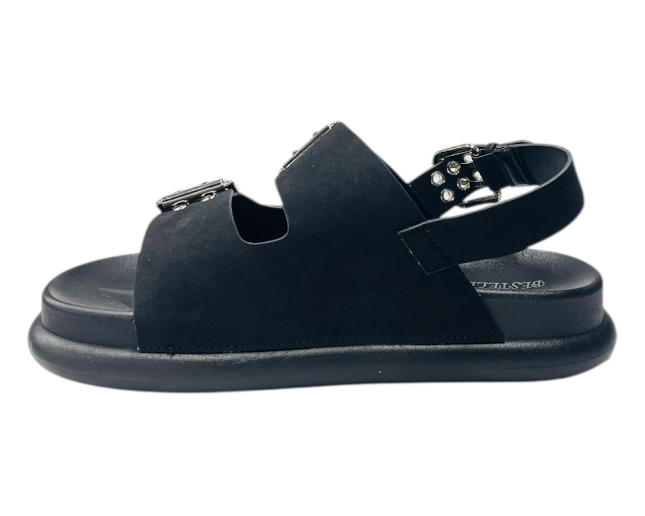 Double Buckle Strap Eyelet Detail Sandals