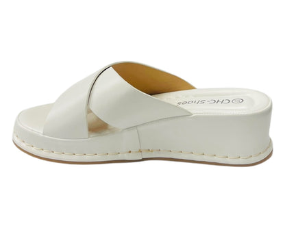 Lightweight Cross Strap Wedge Sandals