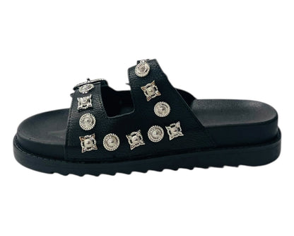 Double Strap Buckle Flat Sole Sandals