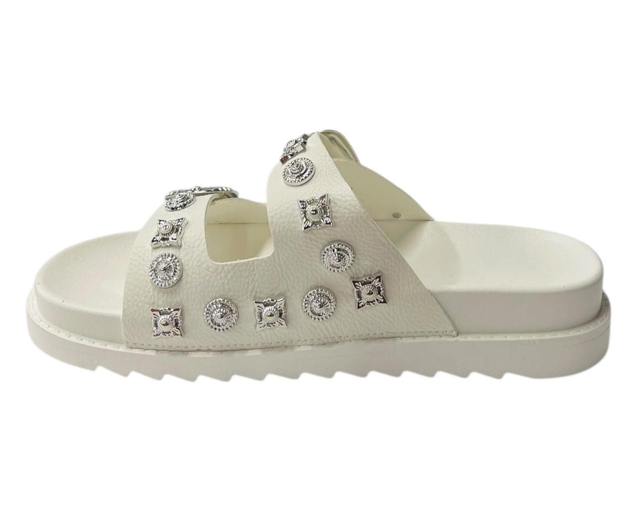 Double Strap Buckle Flat Sole Sandals