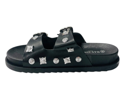 Flat Sole Double Strap Buckle Sandals