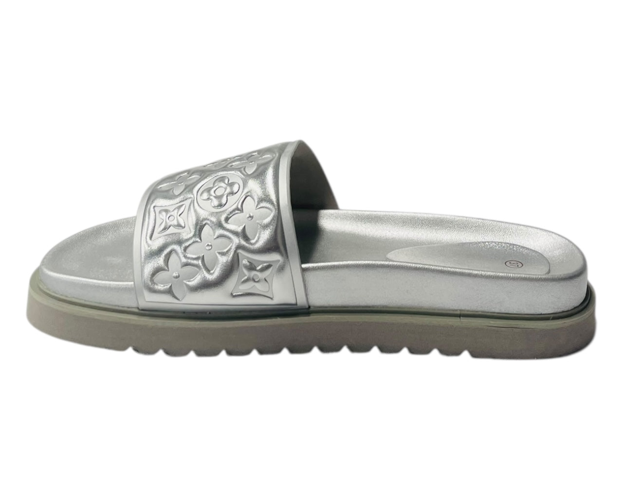 Embossed Front Strap Flat Sliders