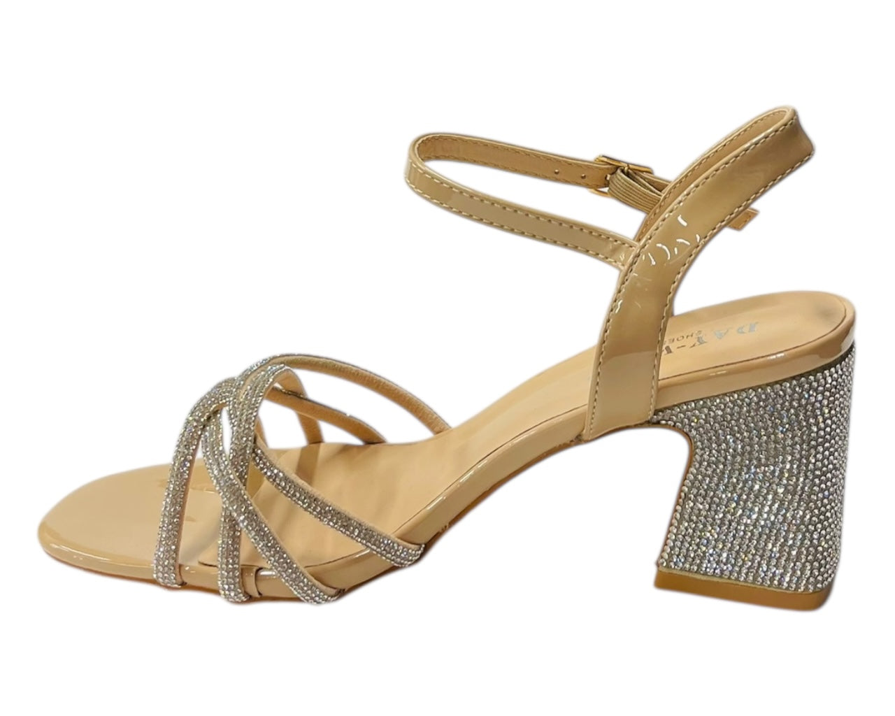 Crossover Diamante Strappy Ankle Strap Shoes