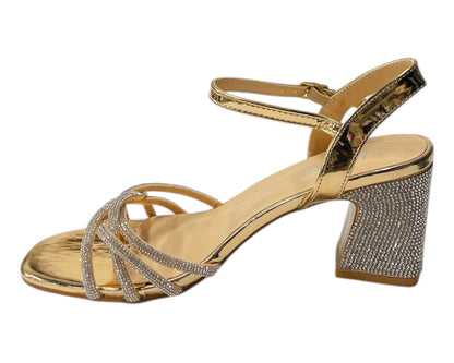 Crossover Diamante Strappy Ankle Strap Shoes