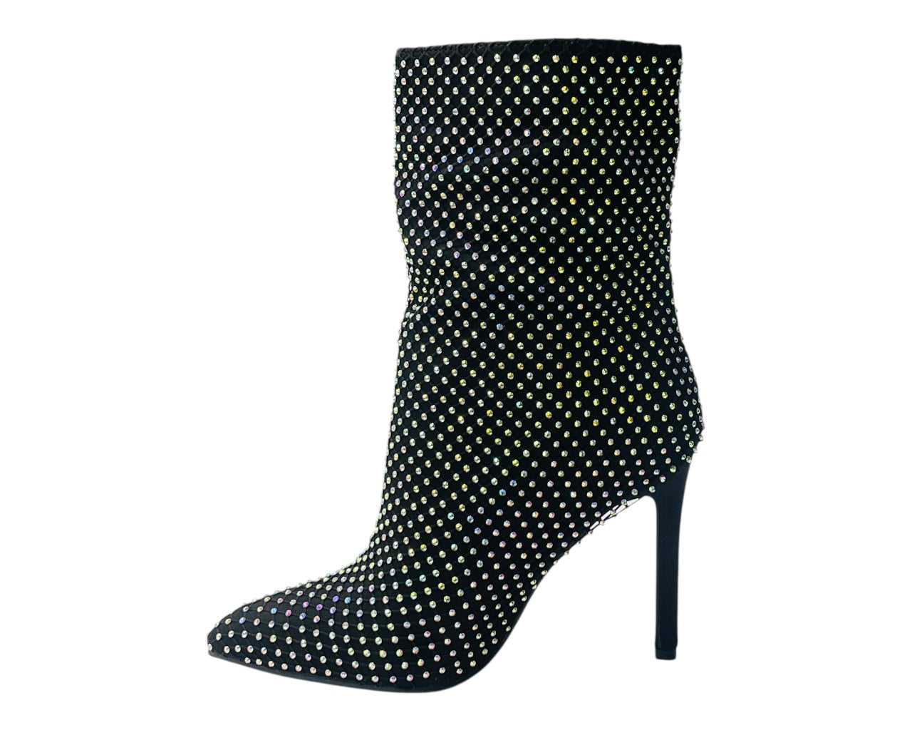 Rhinestone High Stiletto Heel Ankle Boots
