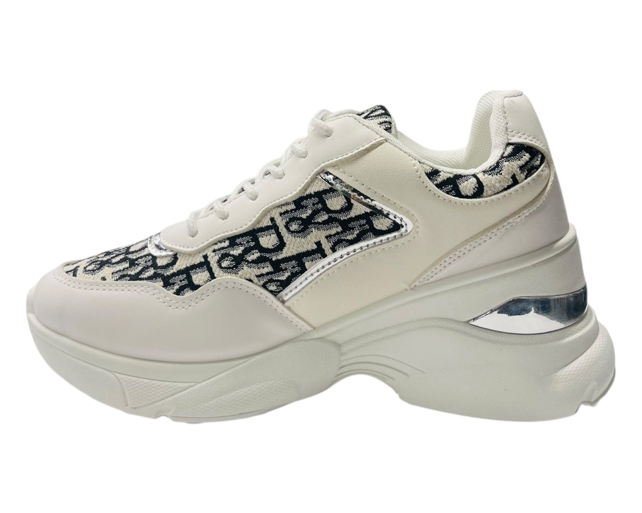 Chunky Sole Lace Up Wedge Trainers