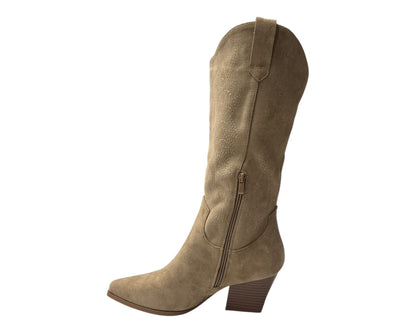 Mid Calf Western Embroidered Cowboy Boots