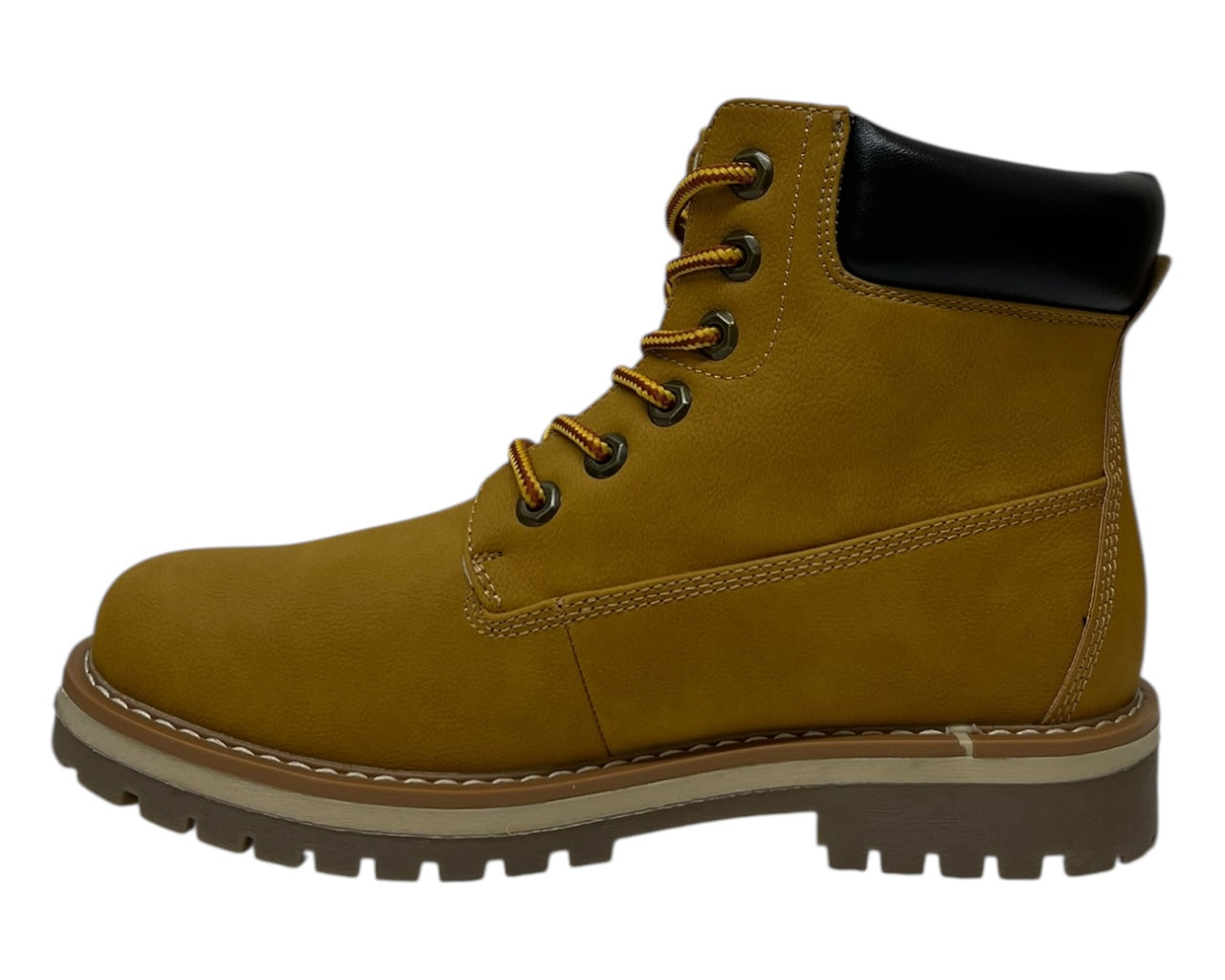 6 Eyelet Faux Leather Lace Up Ankle Boots