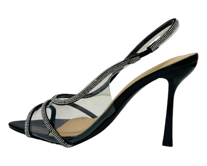 Clear Perspex Diamante Slingback Sandals