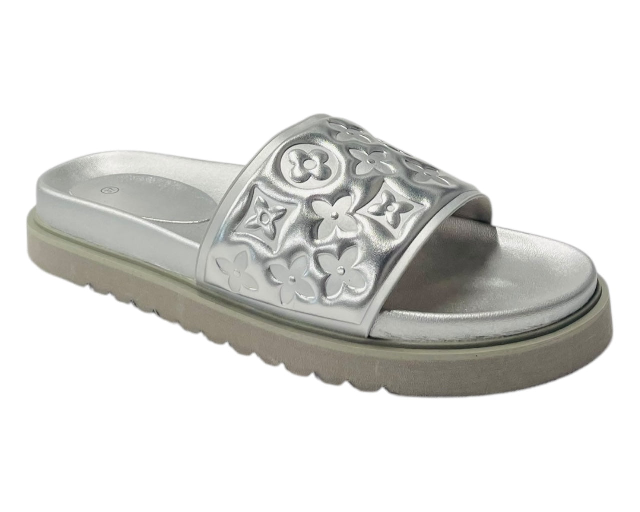 Embossed Front Strap Flat Sliders