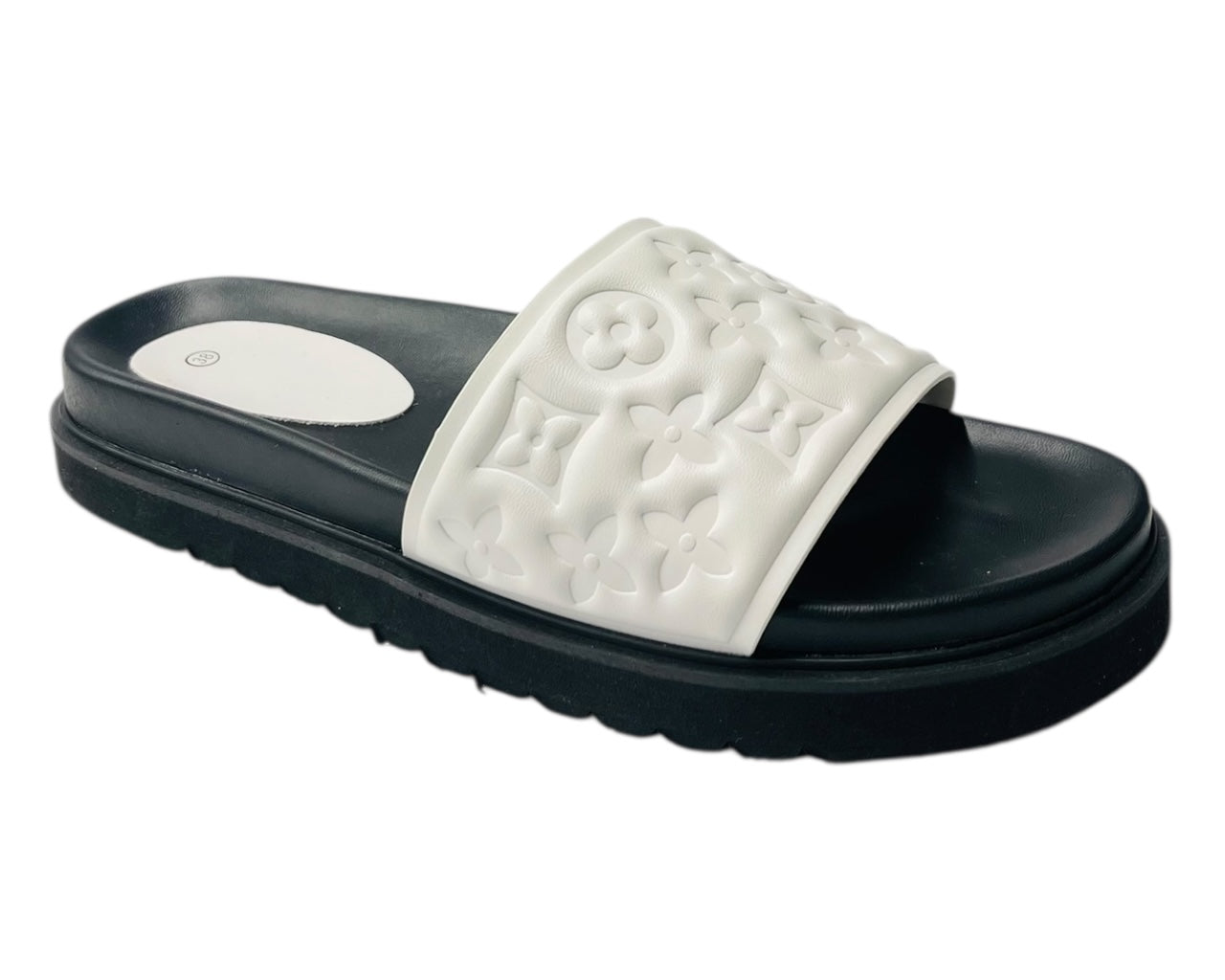 Embossed Front Strap Flat Sliders