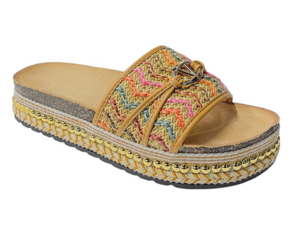 Platform Wide Strap Mules Sandals