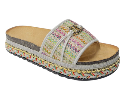Platform Wide Strap Mules Sandals