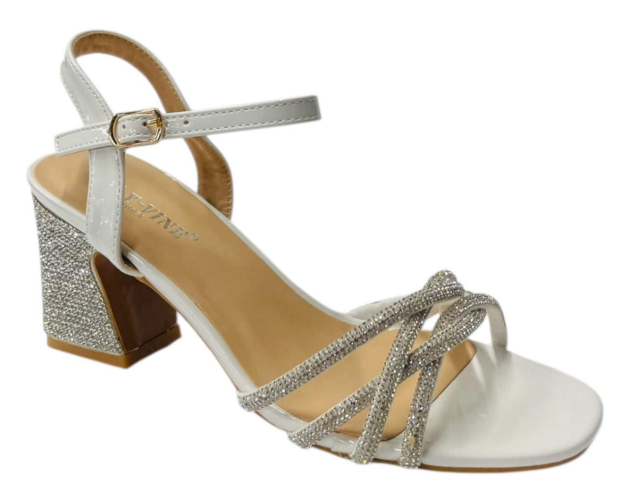 Crossover Diamante Strappy Ankle Strap Shoes