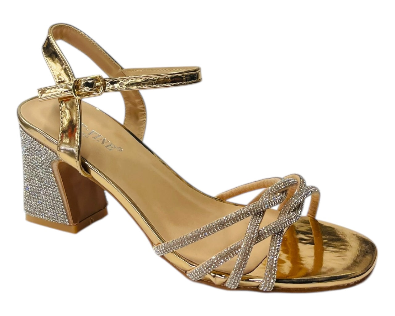 Crossover Diamante Strappy Ankle Strap Shoes