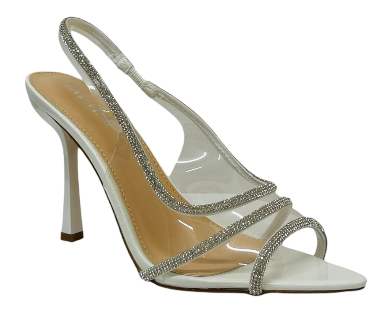Clear Perspex Diamante Slingback Sandals