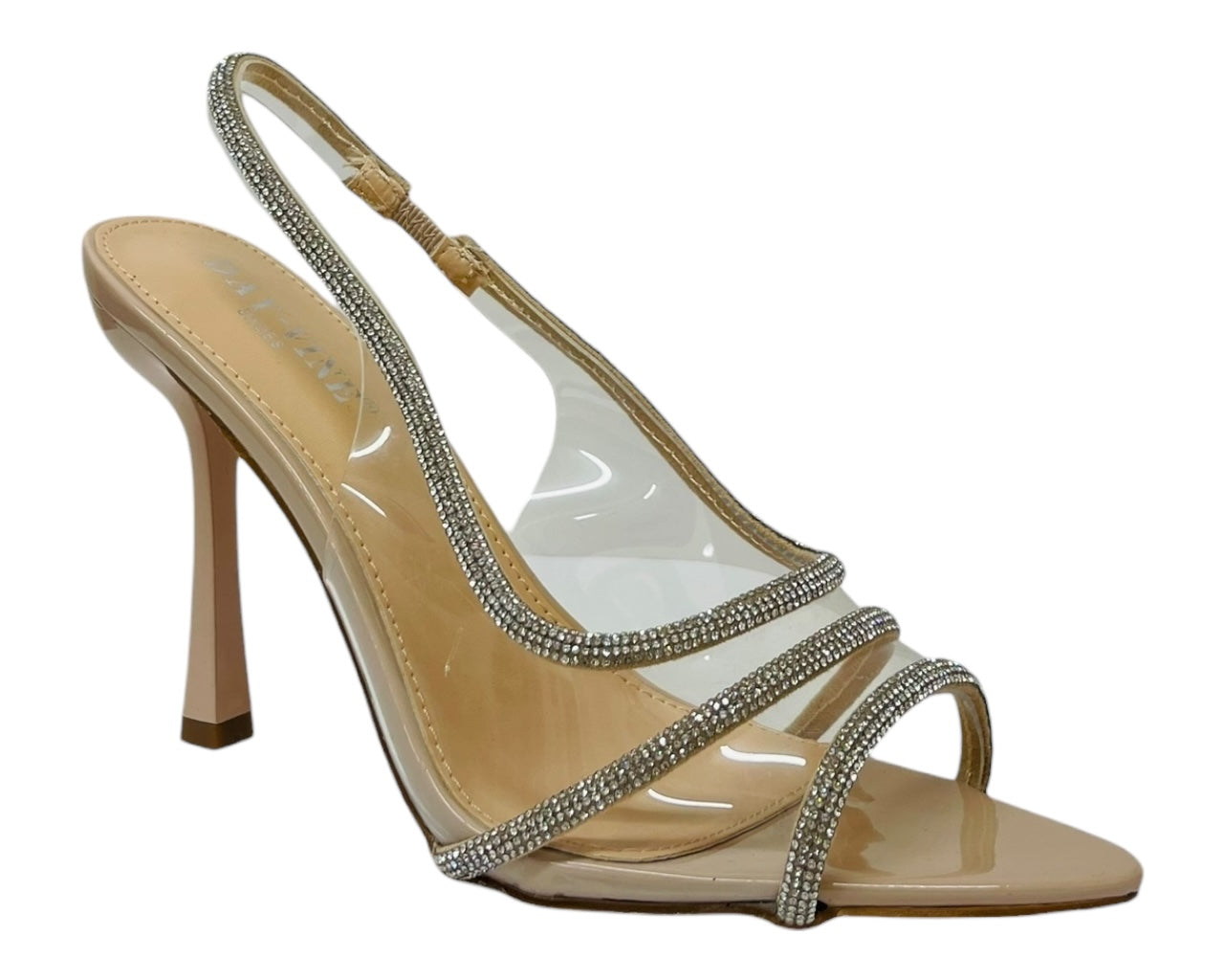 Clear Perspex Diamante Slingback Sandals