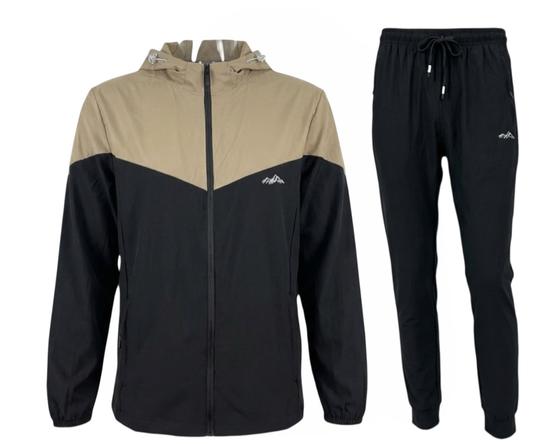 Colour Block Lightweight Hooded Tech Tracksuit