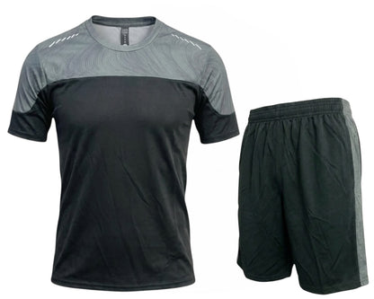 Colour Block Quick Drying Breathable T-Shirt Shorts Set