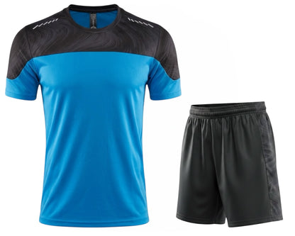 Colour Block Quick Drying Breathable T-Shirt Shorts Set