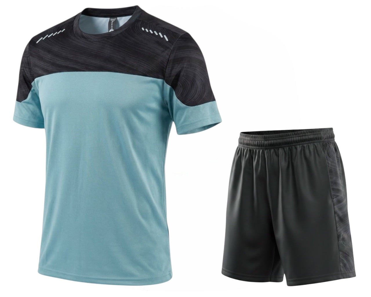 Colour Block Quick Drying Breathable T-Shirt Shorts Set