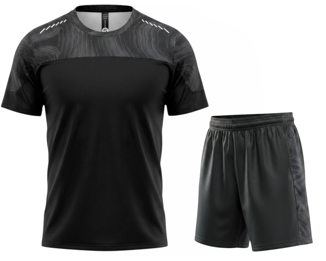 Colour Block Quick Drying Breathable T-Shirt Shorts Set
