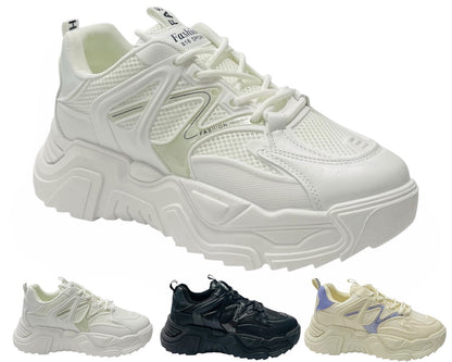 Chunky Sole Lace Up Sports Trainers