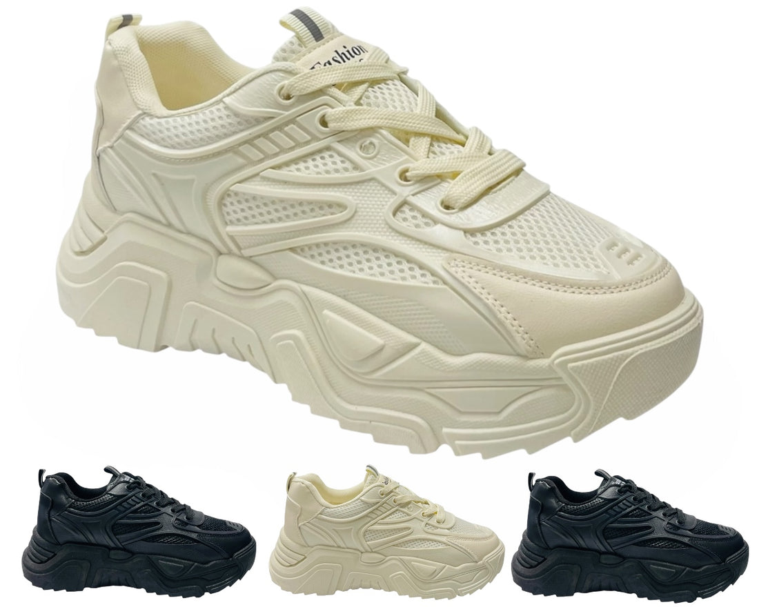 Chunky Sole Lace Up Sports Trainers
