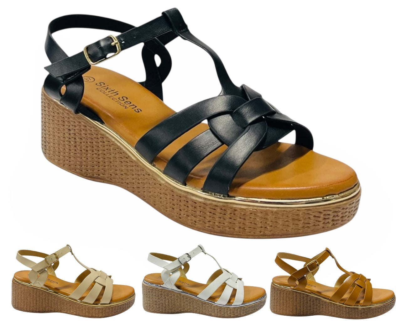 Lightweight Ankle Strap Wedge Sandals