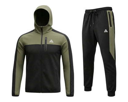 Mountain Views Colour Block Full Zip Hooded Tracksuit