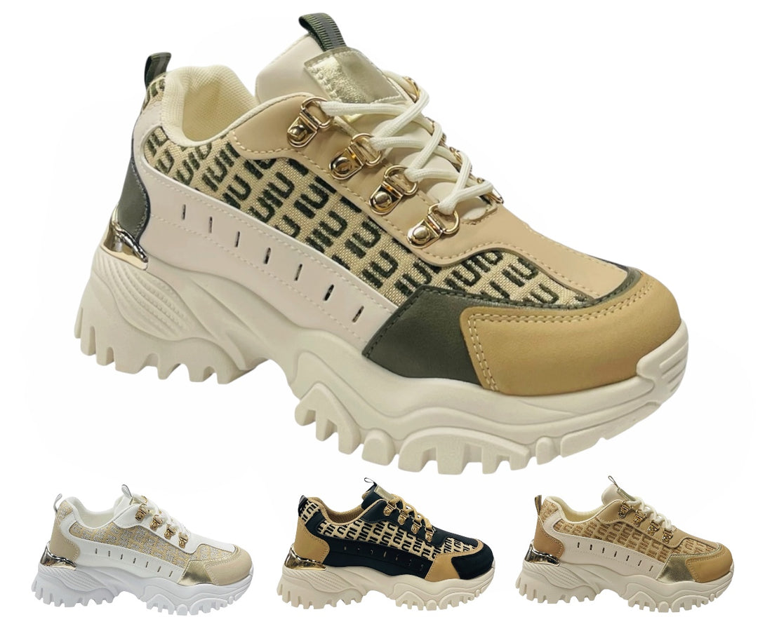 Chunky Sole Lace Up Sports Trainers