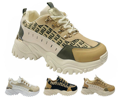 Chunky Sole Lace Up Sports Trainers