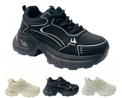 Chunky Sole Lace Up Sports Trainers