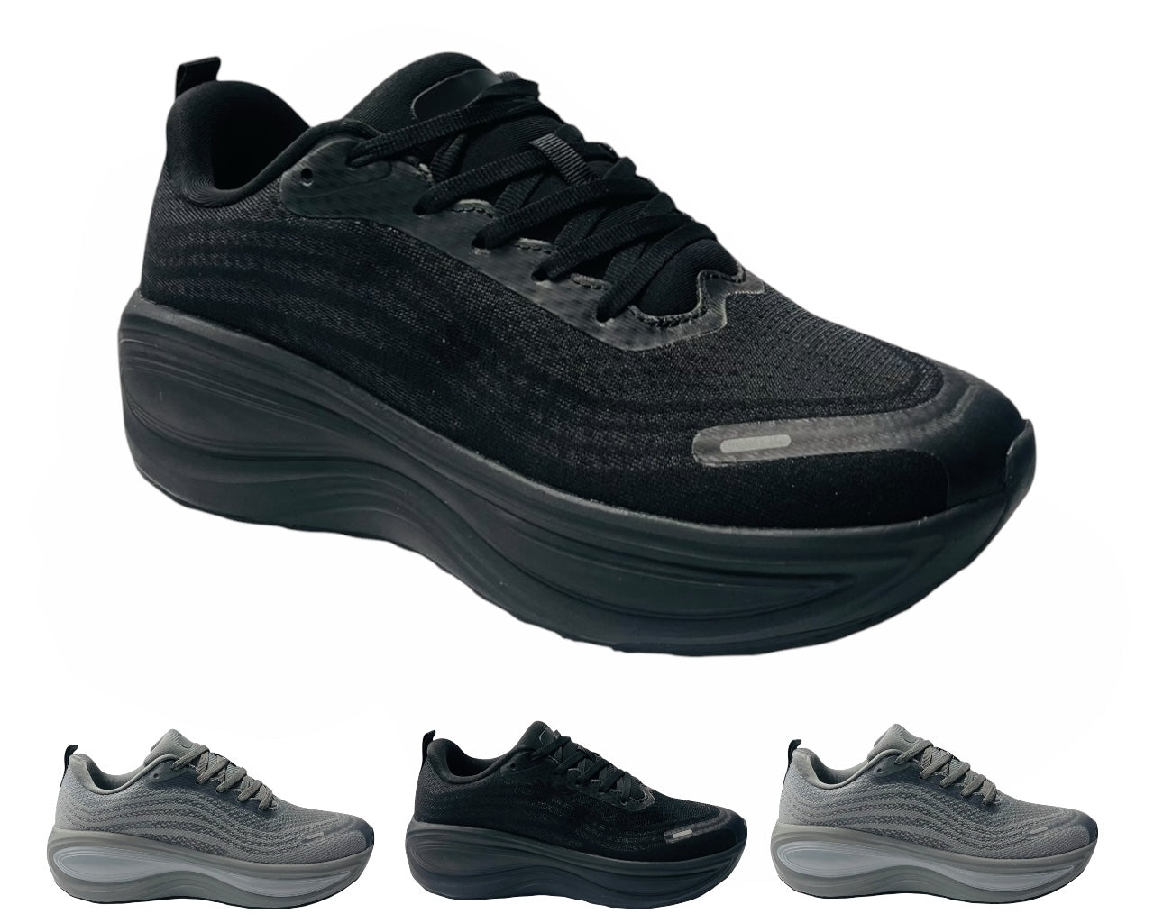 Chunky Sole Mesh Lace Up Trainers