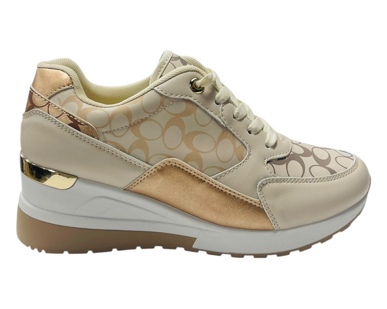 Chunky Sole Lace Up Wedge Trainers