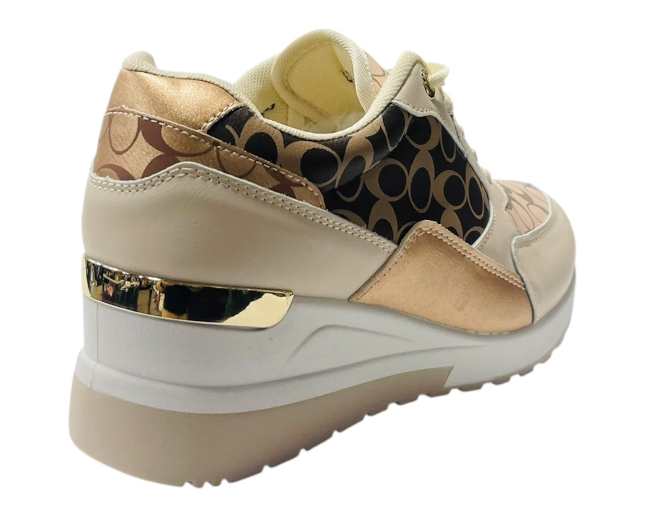 Chunky Sole Lace Up Wedge Trainers