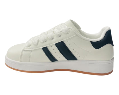 Faux Leather Sports Lace Up Trainers