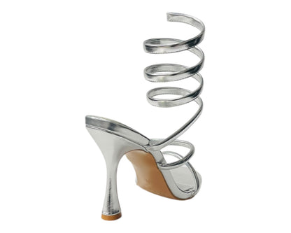 Snake Anklet Round Toe High Heel Sandals