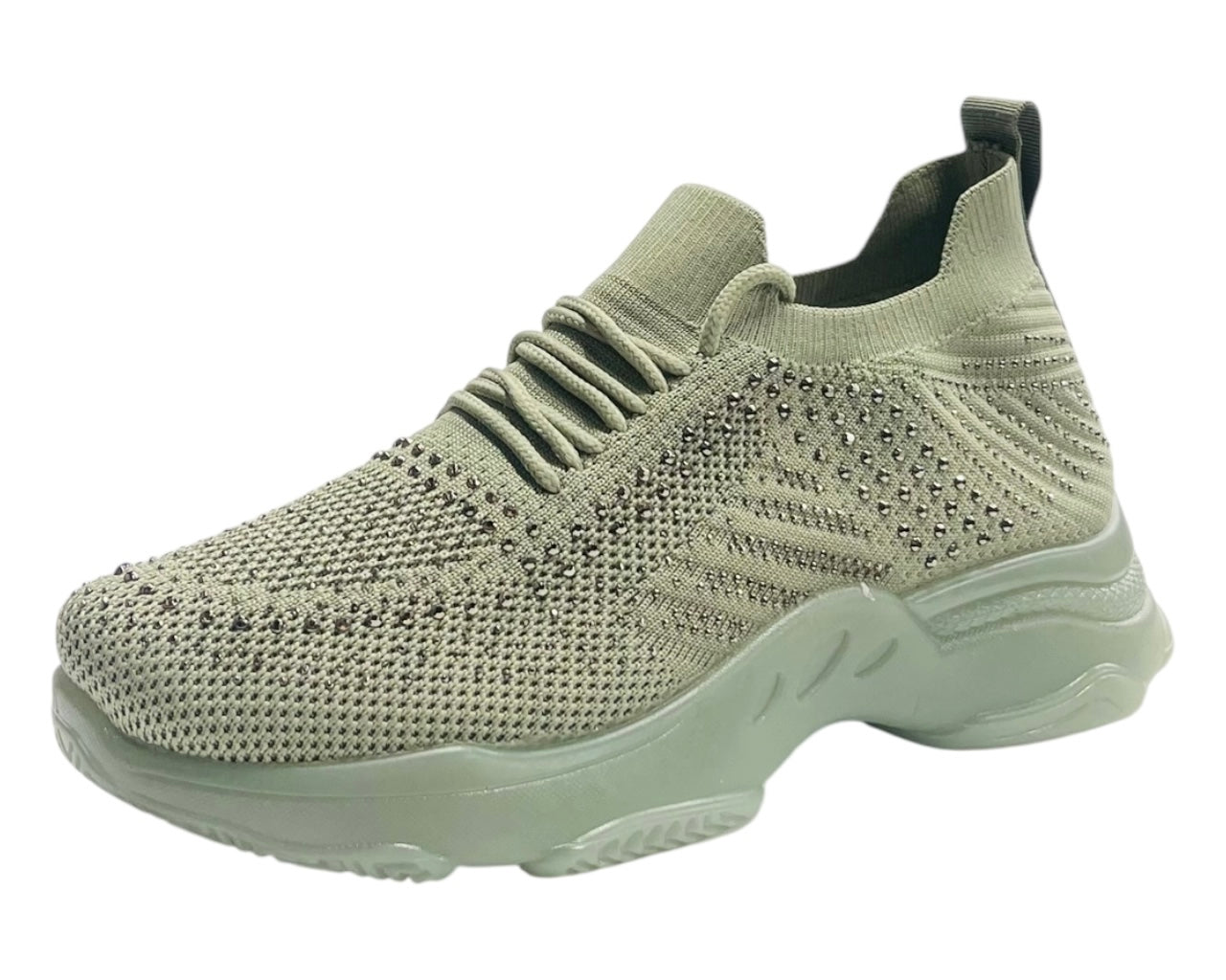 Diamante Socks Lace Up Trainers