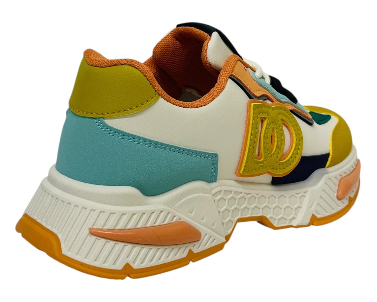 Chunky Sole Lace Up Faux Leather Trainers