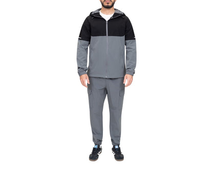 Colour Block Cargo Pant Hooded Tech Tracksuit