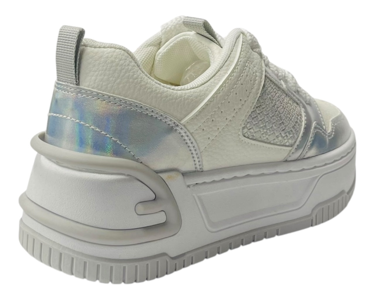 Platform Faux Leather Lace Up Trainers