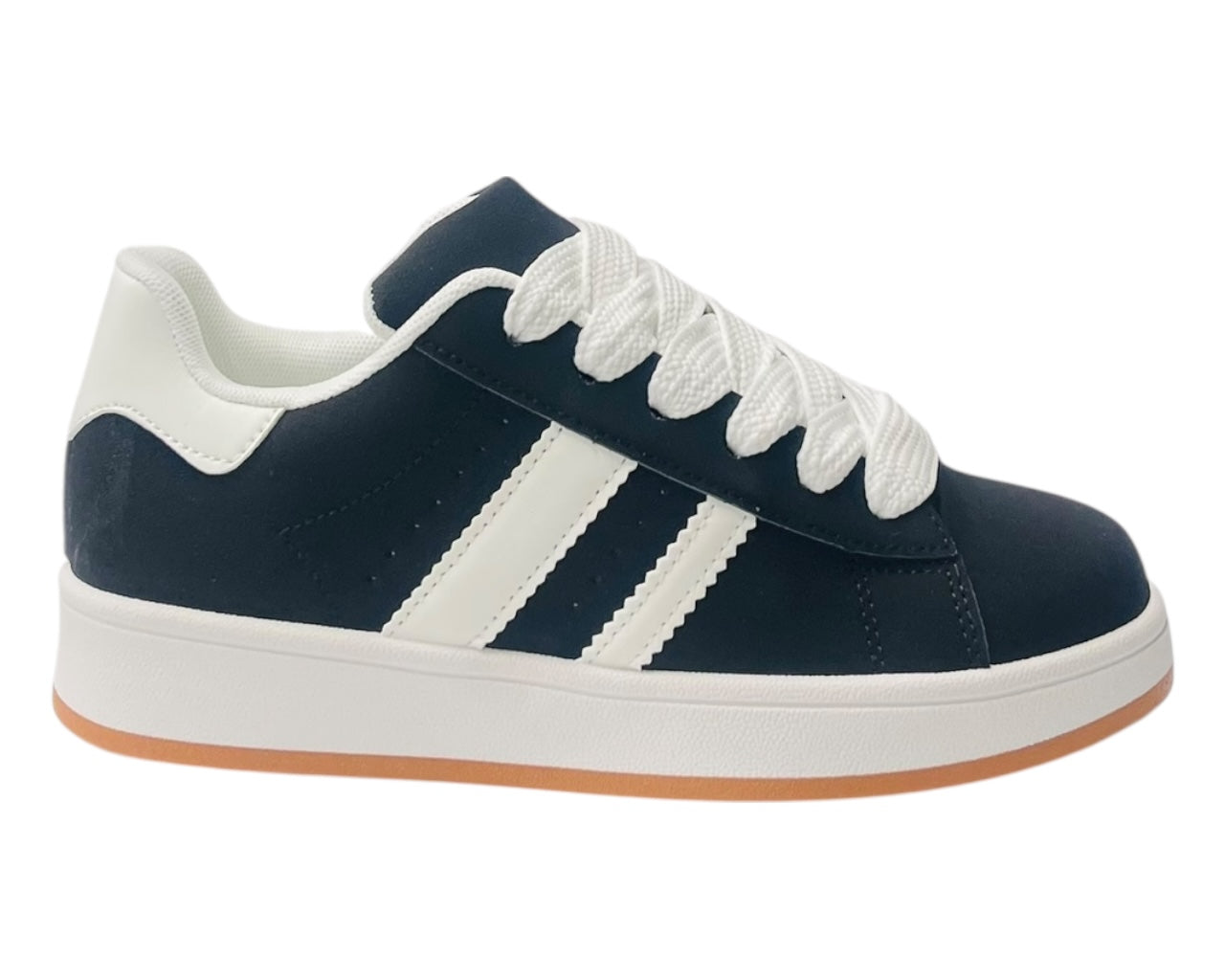 Faux Leather Sports Lace Up Trainers