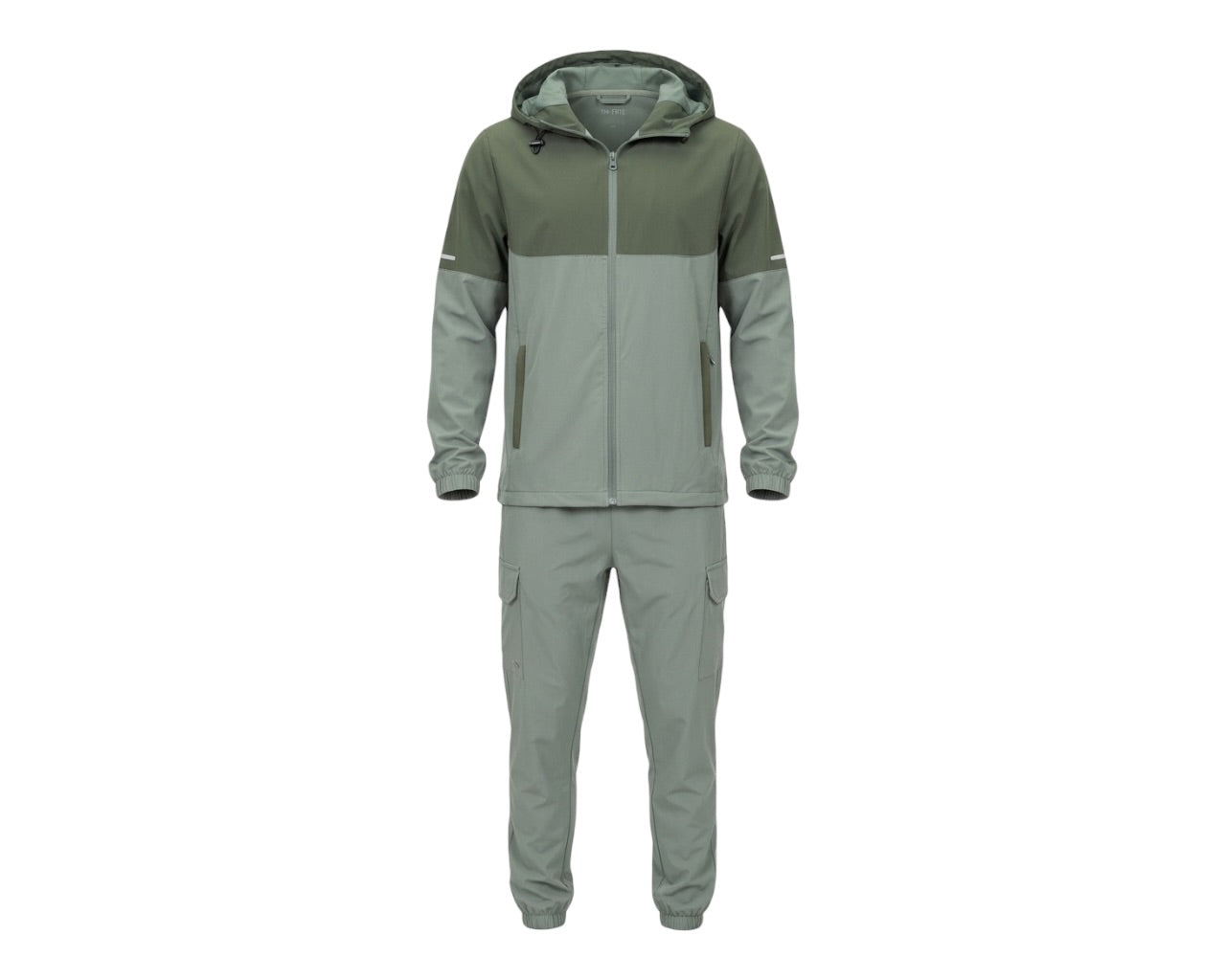 Colour Block Cargo Pant Hooded Tech Tracksuit