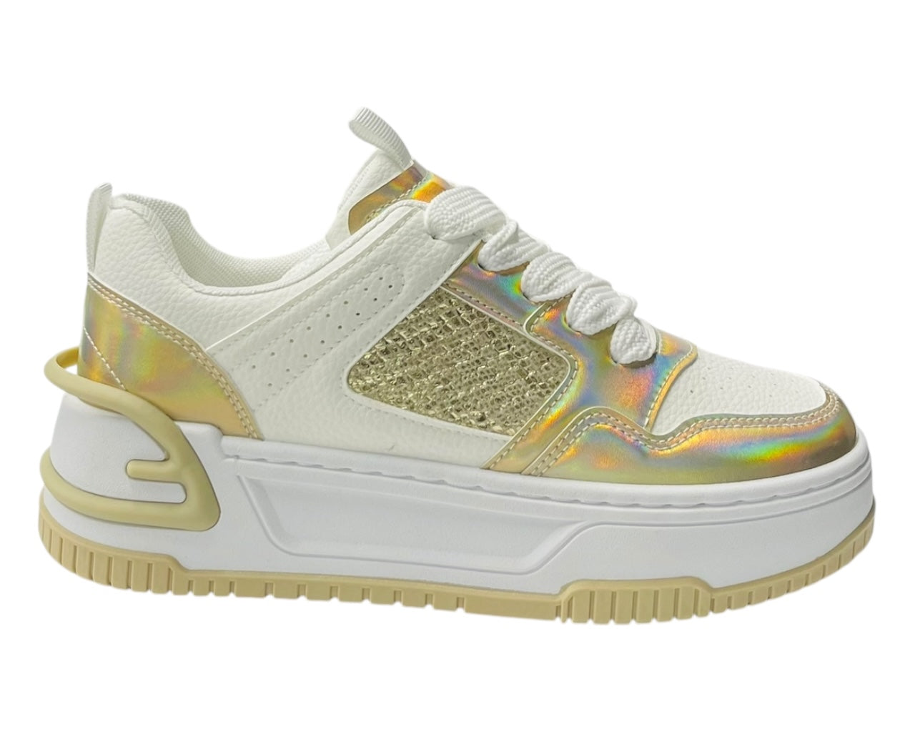 Platform Faux Leather Lace Up Trainers