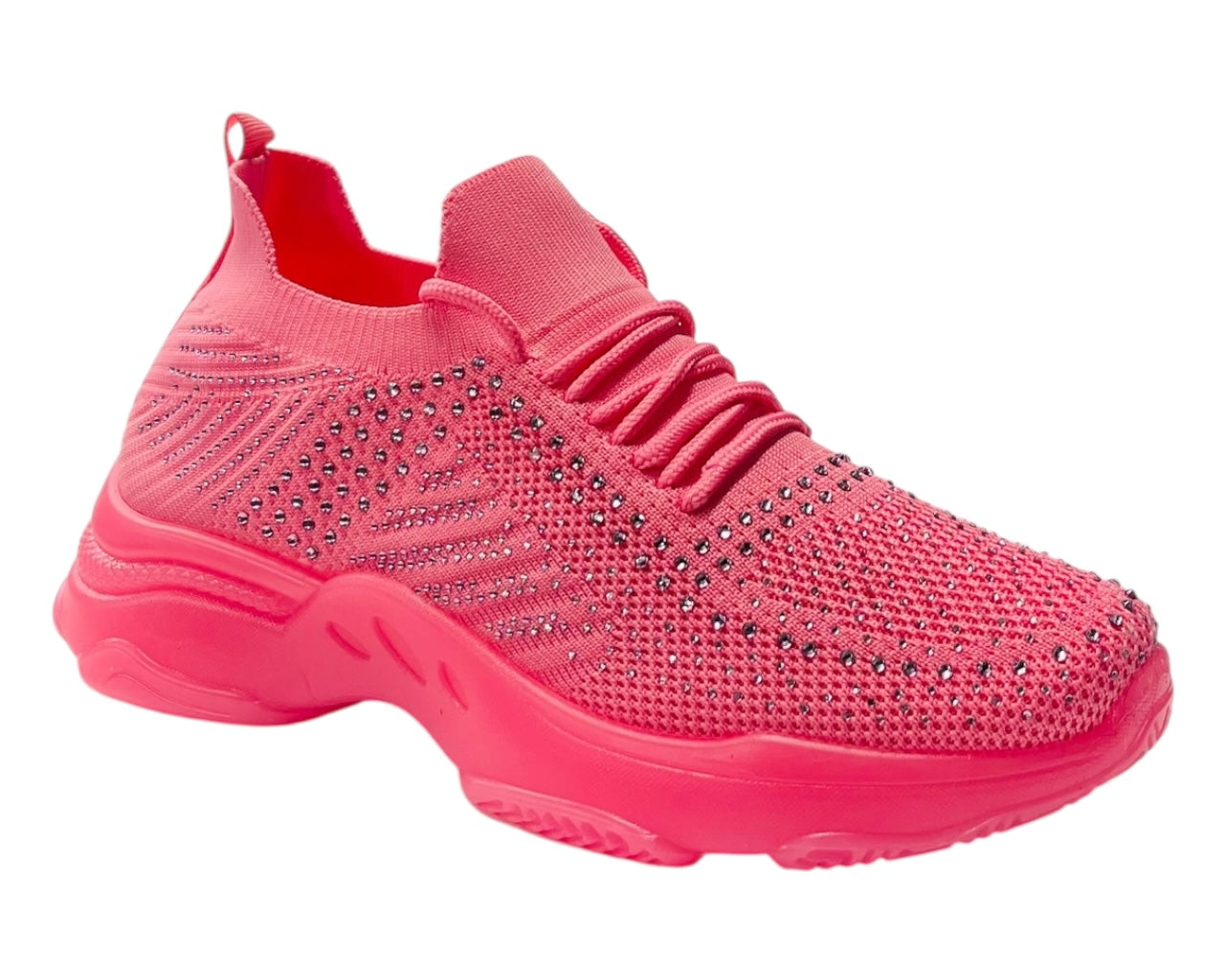 Diamante Socks Lace Up Trainers