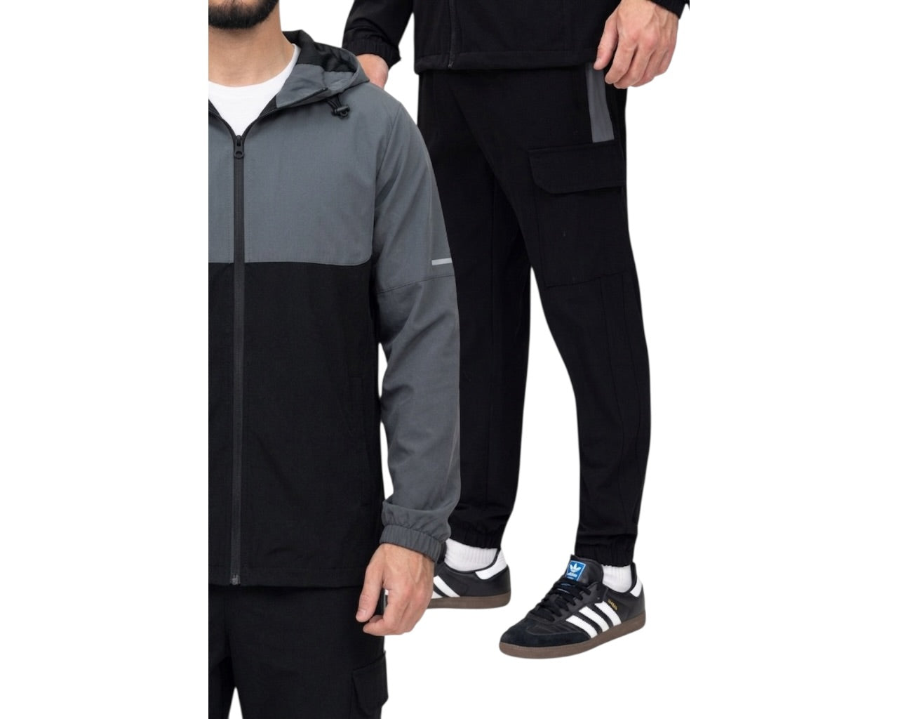 Colour Block Cargo Pant Hooded Tech Tracksuit